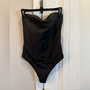 Good American Black corset strapless Bodysuit sz. Med